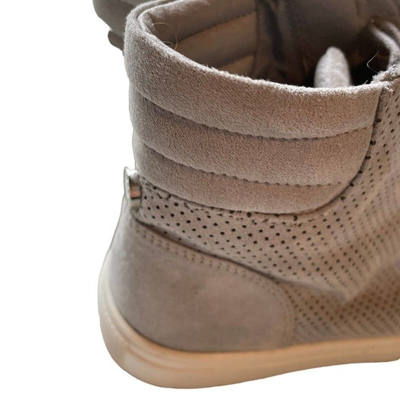 Steve Madden Gray Suede high top lace up side zip womens tennis shoes size 6.5 - Picture 8 of 16